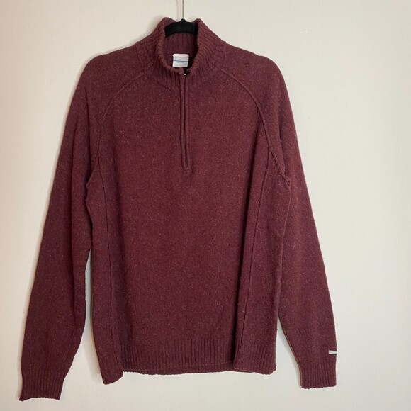 Columbia Wool Blend Knit Ribbed Collar Sweater Pullover Size L - Picture 1 of 12